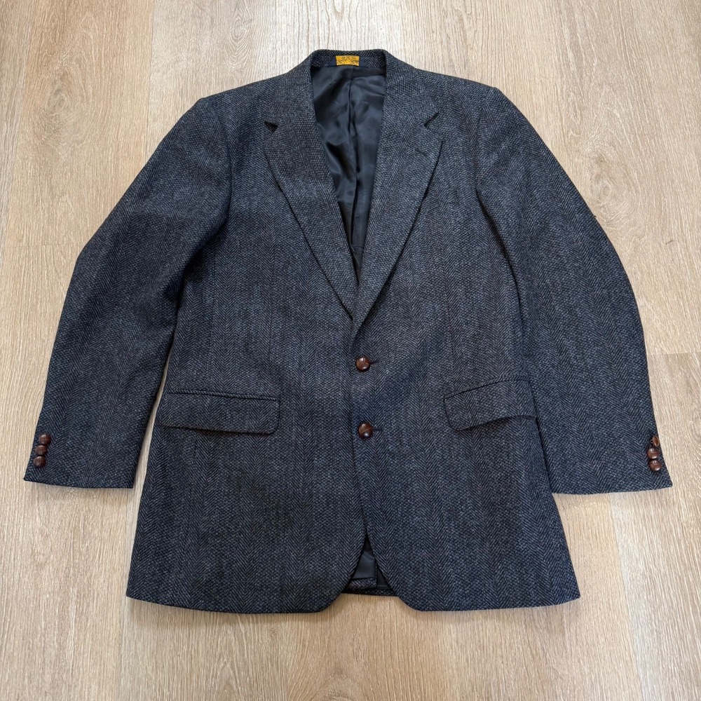Brooks Brothers 100% Pure‎ New Wool Blazer Mens 42LG Gray Tweed Sport Coat